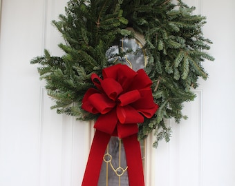 Holiday Red velvet bow, outdoor wreath bow, 10" holiday red bow, holiday red wreath bow, lantern bow, outdoor bow, Valentine's Day bow