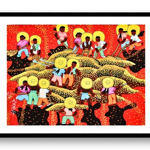 Unique wall art, Chinese Peasant Painting Signed, Father&#39;s Day Gift, Oriental art wall decor,  &quot;Red Sun&quot;