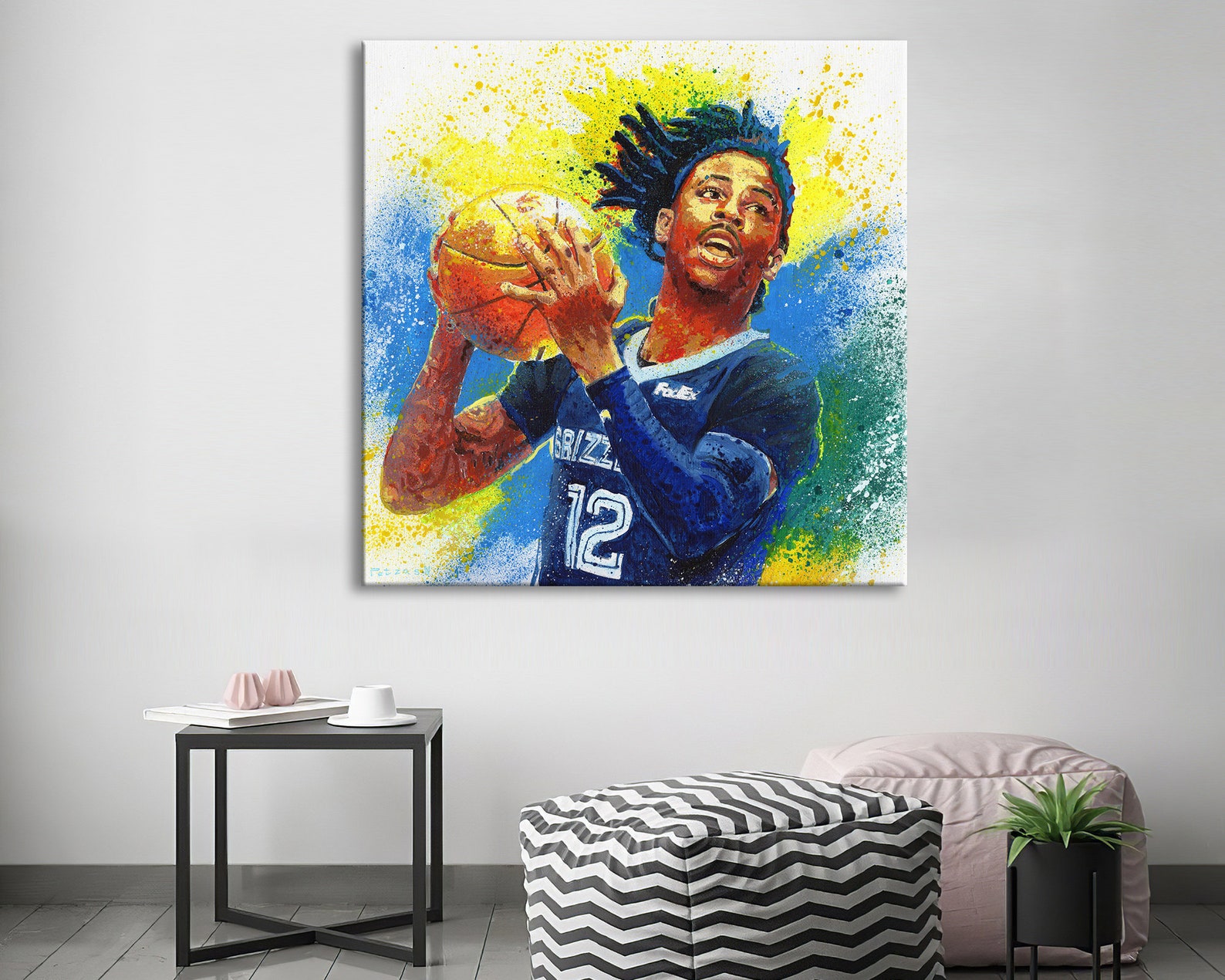 Ja Morant Acrylic Painting Print Poster Canvas Memphis Man Etsy