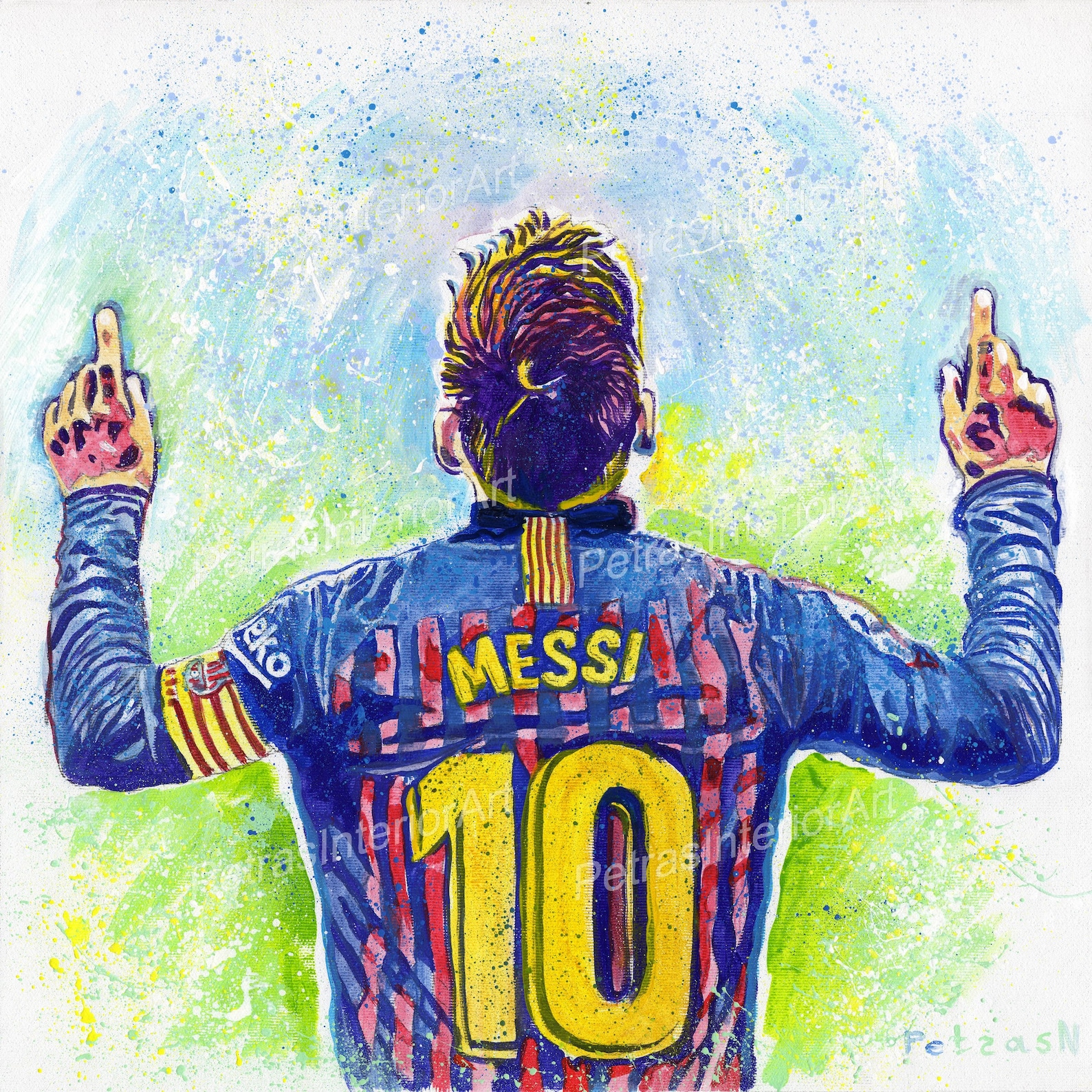 Lionel Messi Acrylgemälde Druck Poster Leinwand Fußball - Etsy.de