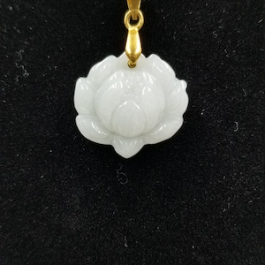 Jade lotus pendant necklace