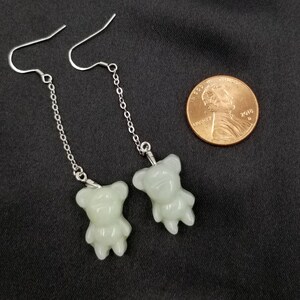 Jade bear earrings