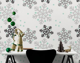 Snowflake Wallpaper - Etsy Snowflake Wallpaper - Etsy