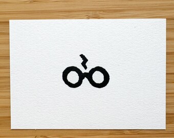 Harry Potter Mini Linocut Print - 2.5"x3.5" print