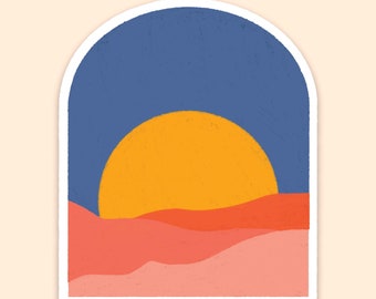 Abstract Summer Sunset Vinyl Sticker