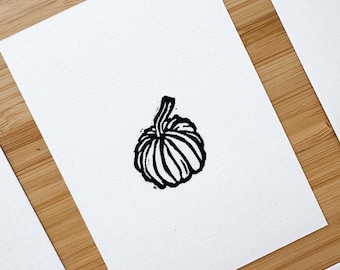 Pumpkin Mini Linocut Print - 2.5"x3.5" print