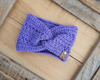 Twisted Crochet Headband // Women's // Teen // lavender light purple