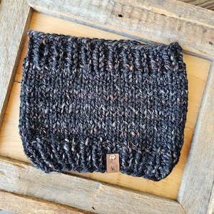 Handmade Knit Cowl // Teen // Adult // black toasted almond