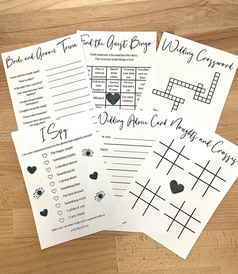 Wedding Table Games, Party Ice Breaker, Reception Games, Trivia Cards