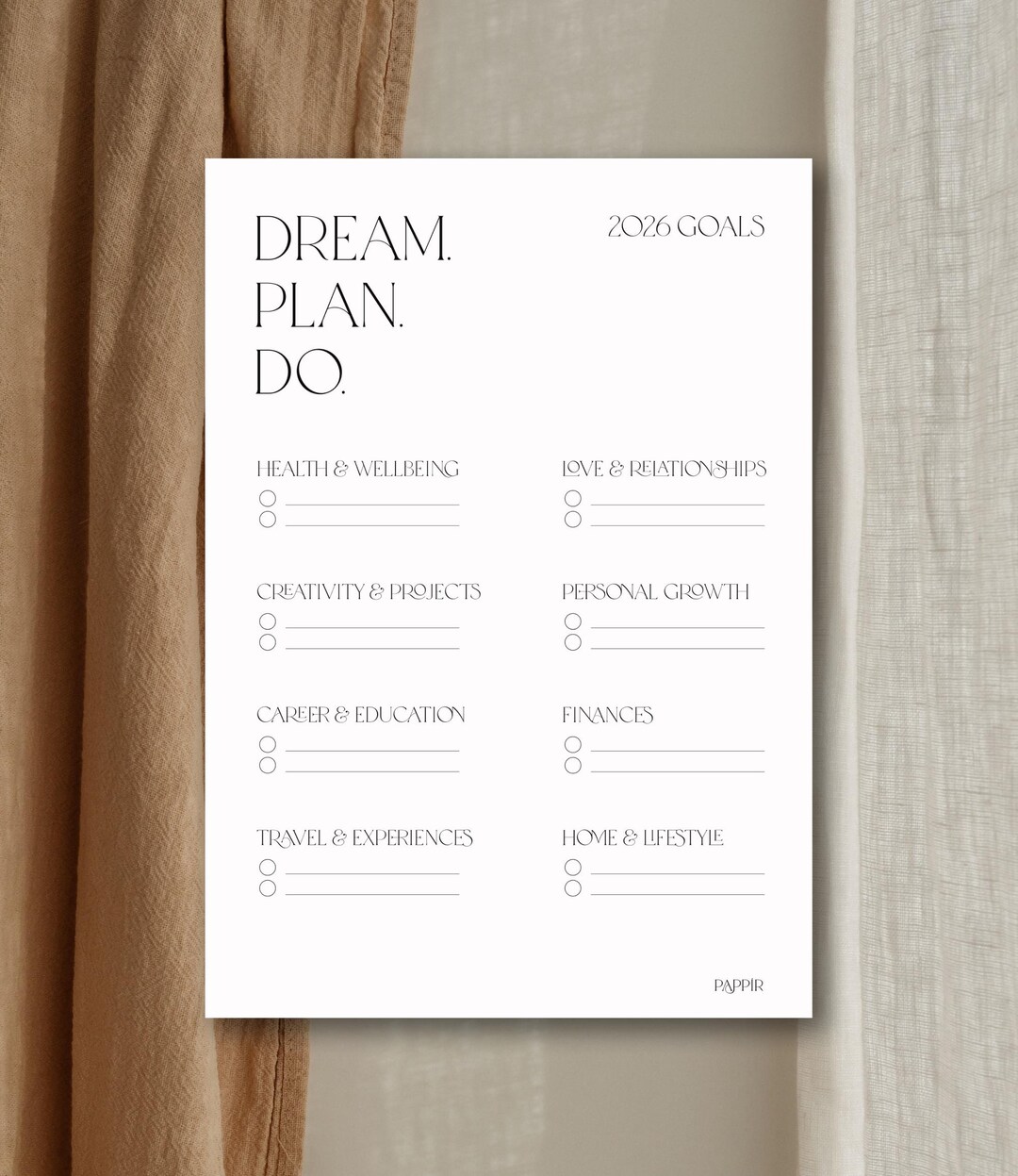 Goal Tracker 2026 Printable | Annual Goals Planner | Life Areas Goal ...