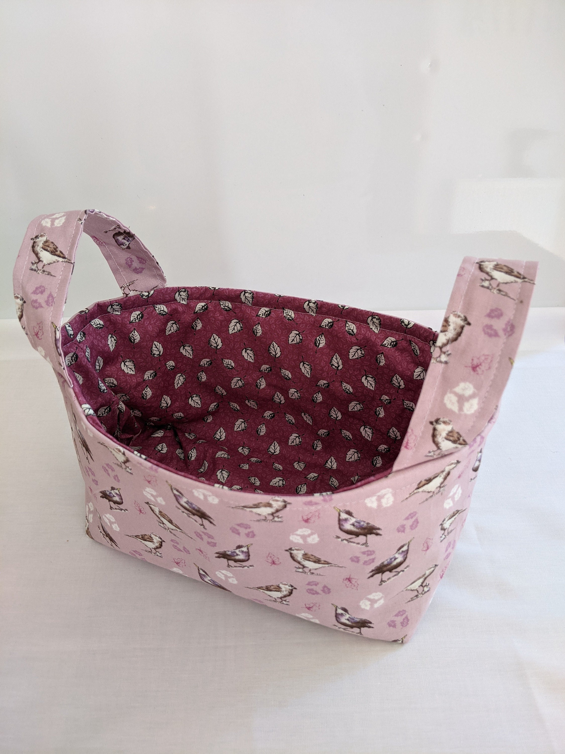 Fabric storage basket with handles handmade Etsy
