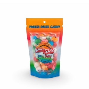 Freeze Dried Ditzy Puffs™ are made using Air Heads® bites
