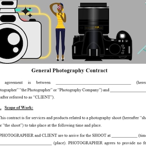 Photographer Client Contract Agreement Template/ Microsoft Word / Instant Download
