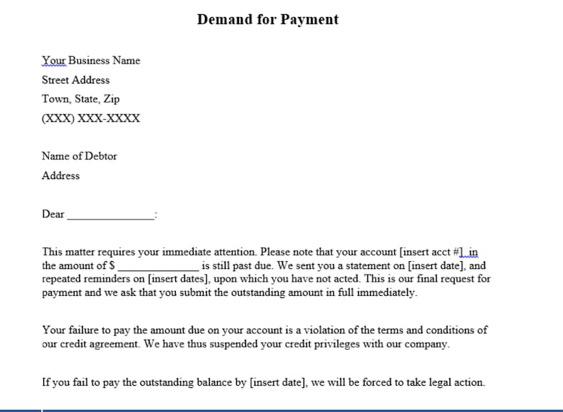 5 Business Essential Bundles of Payment Reminders Demand Letters/ Debt