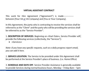 Virtual Assistant Contract Template – Protect Your Business, Get Paid with Confidence & Land Clients Fast
