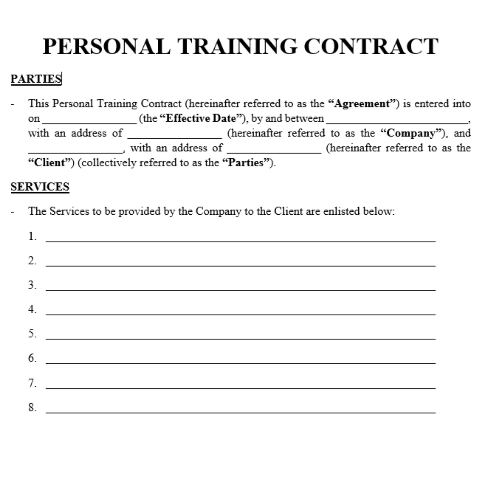 Personal Agreement Contract Template Personal Agreement Contract Template