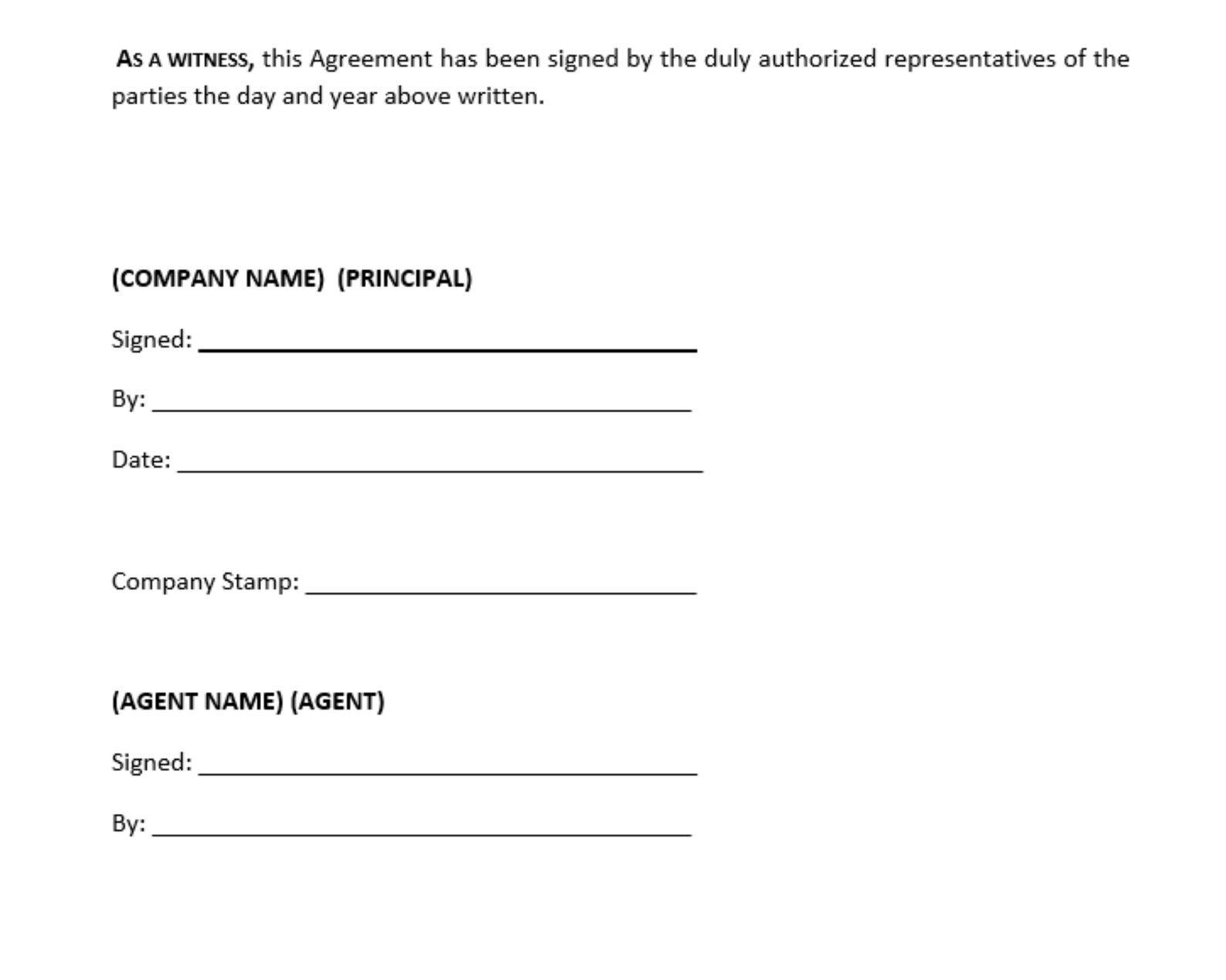 Commission Agreement Template / Commission Sales Agreement / Microsoft