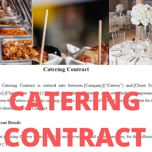 Catering Contract Template / Microsoft Word / Customisation Editable Catering Agreement / Food Service Agreement / Restaurant Agreement/