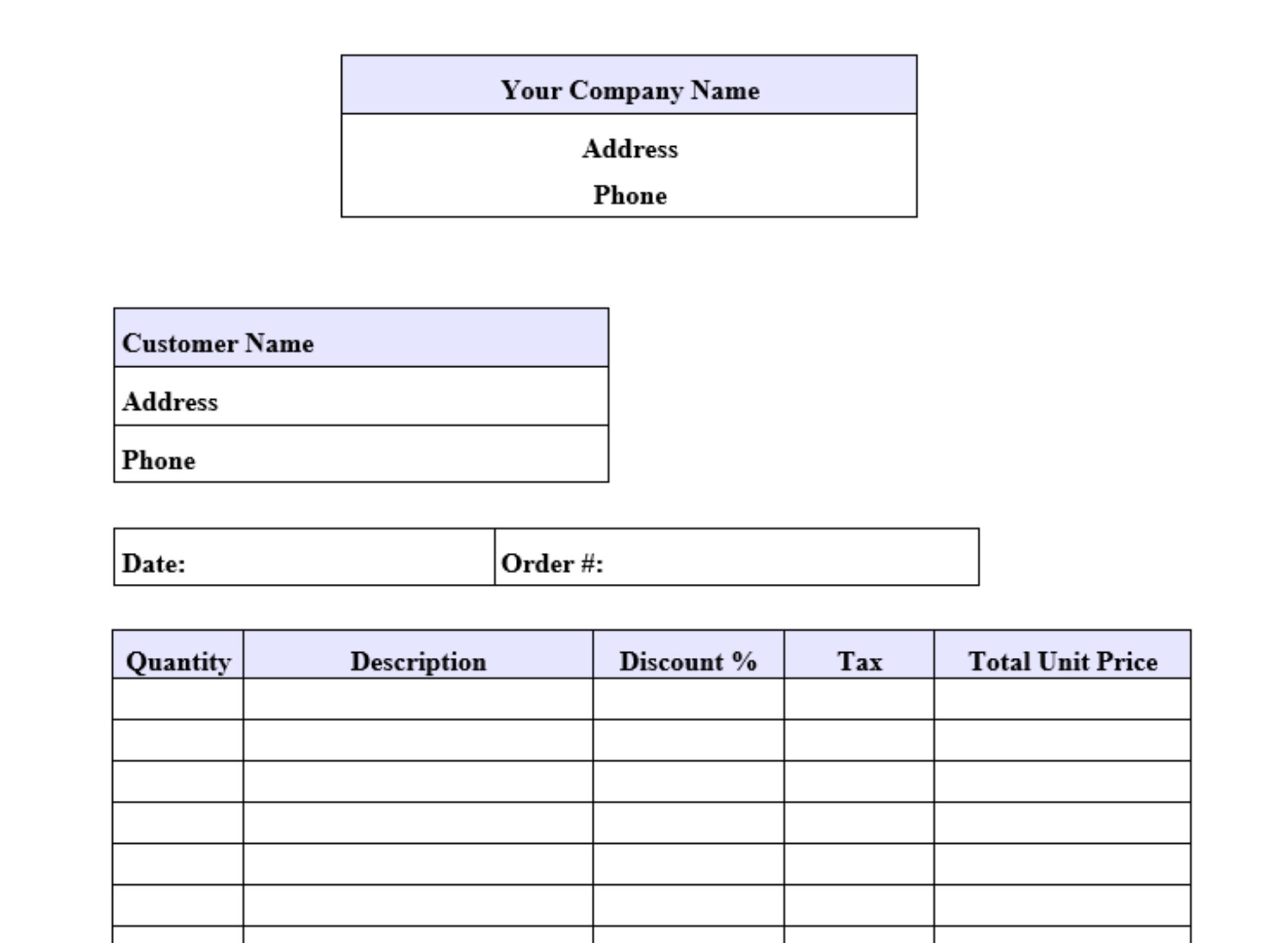 Customer Invoice/ Contractor sales Invoice Receipt Form/ Handyman Invoice Template/Invoice Template/ Construction Invoice Receipt Template