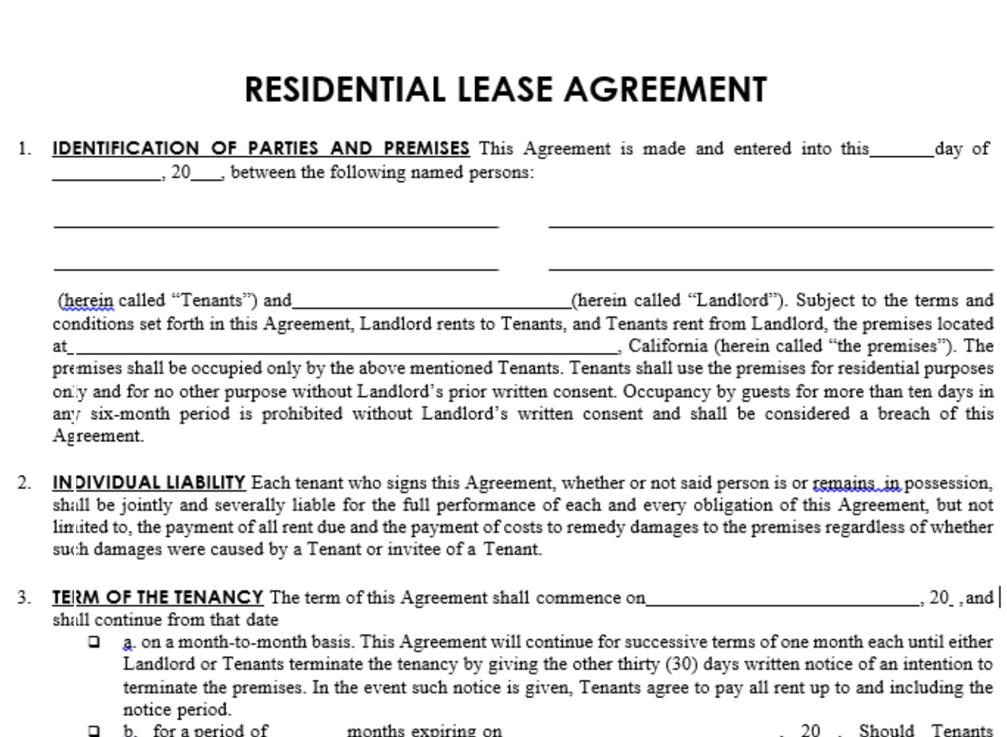 residential lease agreement editable rental agreement simple etsy denmark