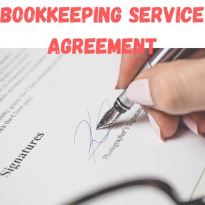 Bookkeeping Agreement /Contract  / Accounting Service Agreement / Service Agreement / Simple Bookkeeper Form/ Instant Download