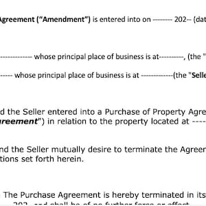 Acuerdo de terminación del acuerdo de compra y venta de propiedad/Acuerdo de alquiler editable/Formulario de terminación del contrato de arrendamiento del comprador/vendedor