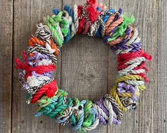 New England Tangled Rope Wreath in Rainbow Colors
