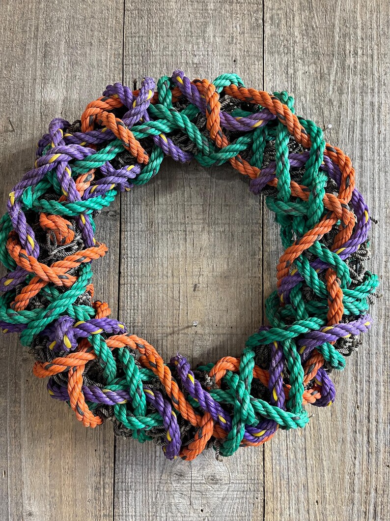 New England Tangled Rope Wreath in Dark Autumn Colors - Etsy