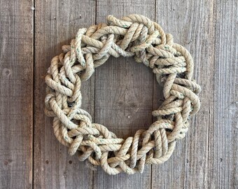 New England Tangled Rope Wreath Natural Colors