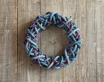 New England Tangled Rope Wreath made with Dark Blue and Purple