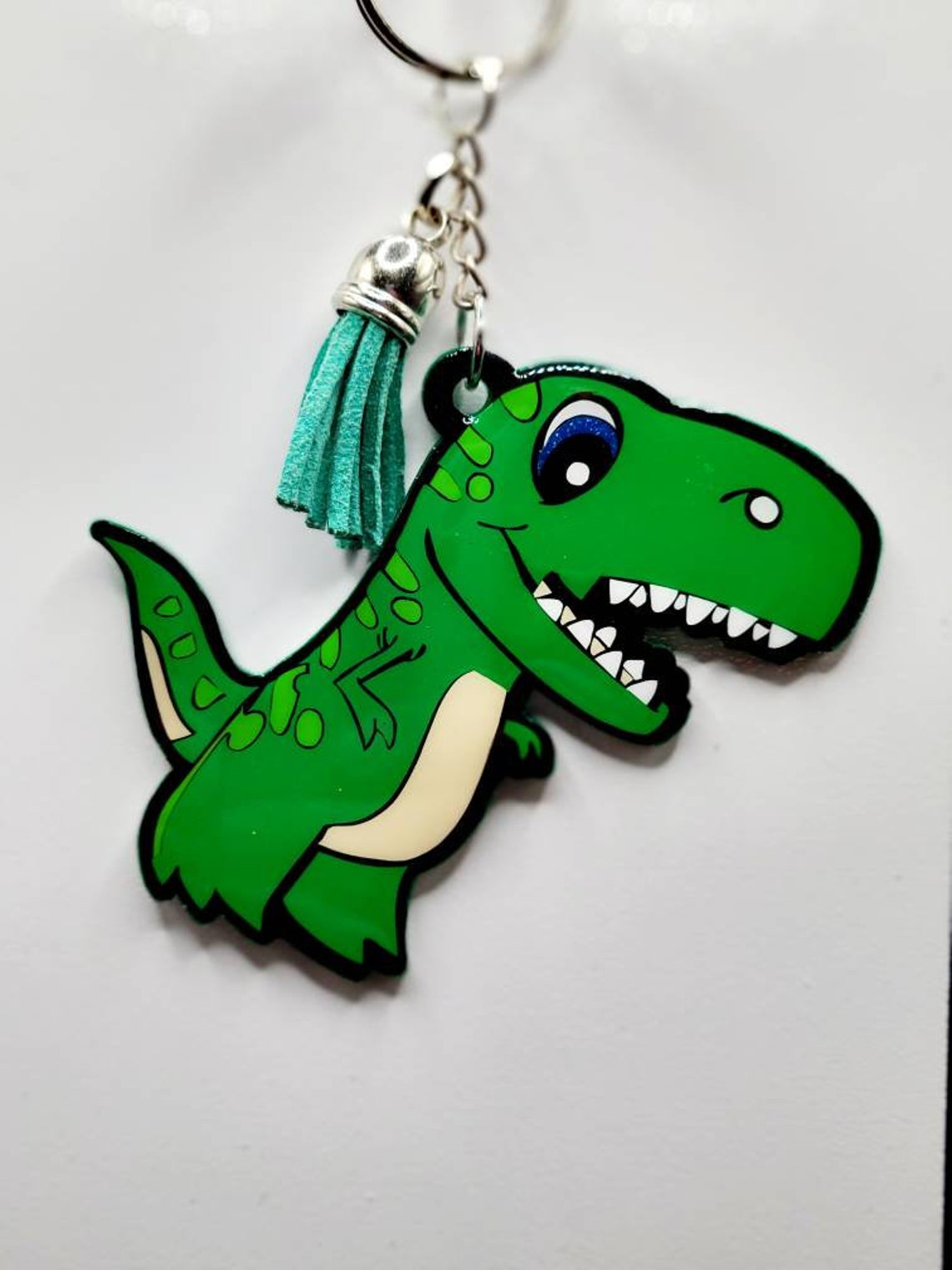 Dinosaur Acrylic Keychain Etsy