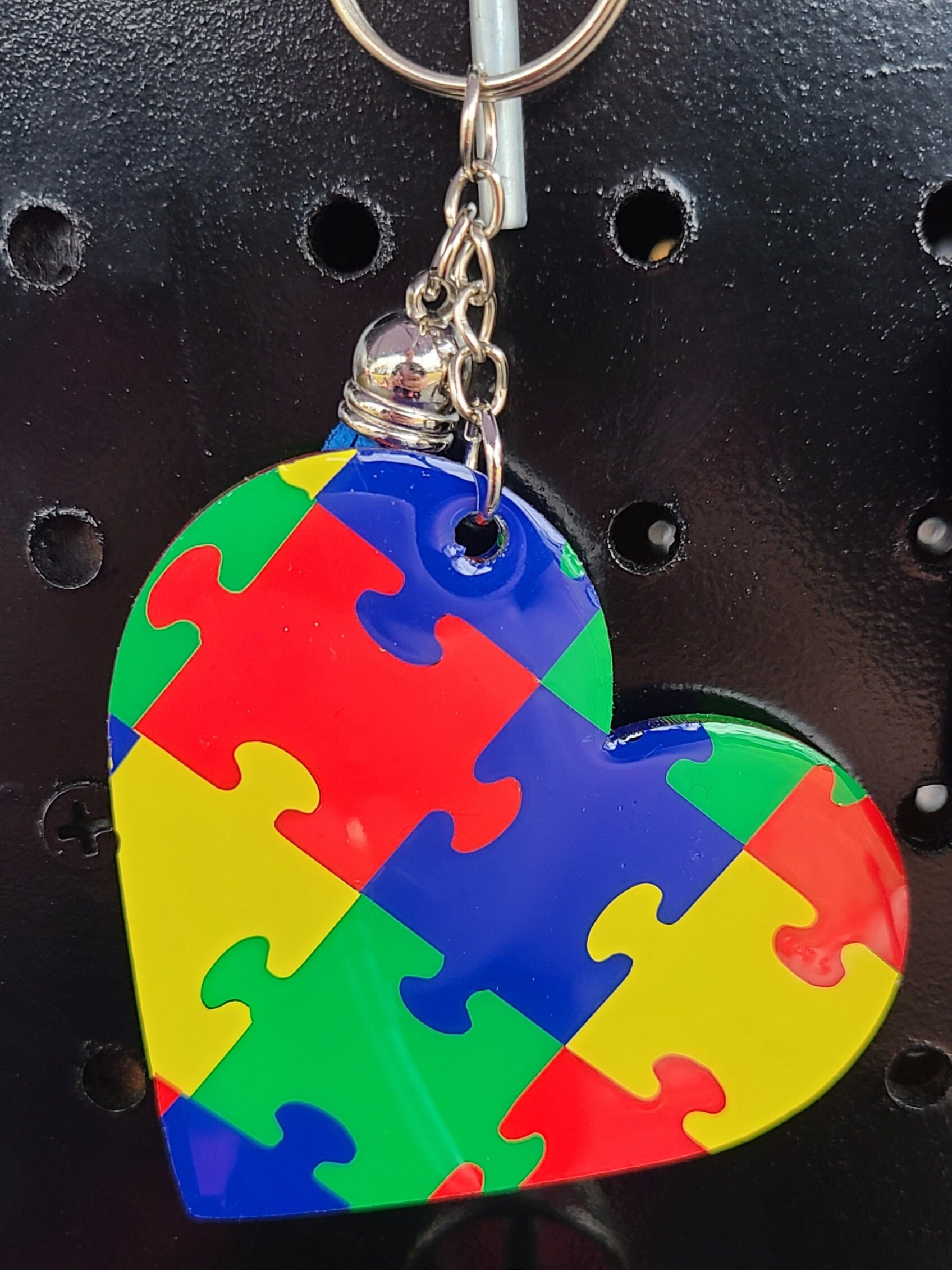 Puzzle Piece Heart Keychain Etsy