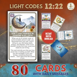 Ljuskoder Orakel | Utskrivbara andliga kort PDF | Daglig vägledning | Energiaktivering | Digital nedladdning | Helande budskap (engelska)