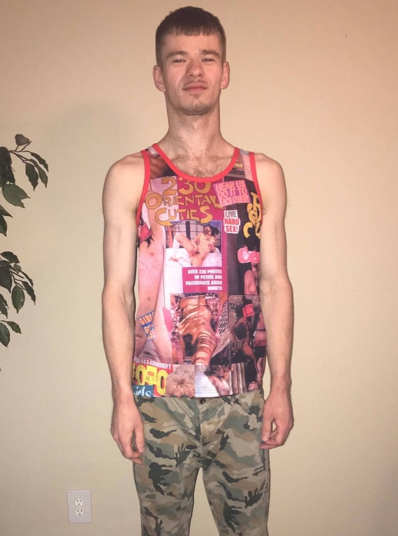 Tyler Durden Porn Tanktop Men's Pink With Red Trim Risque - Etsy Canada