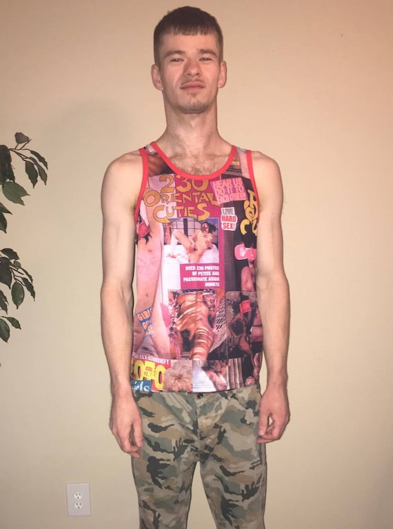 New Zealand Xxx Live - Tyler Durden Porn Tanktop Men's Pink With Red Trim Risque - Etsy New Zealand