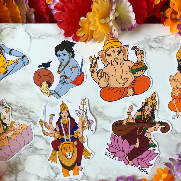 Pegatinas de dioses y diosas hindúes