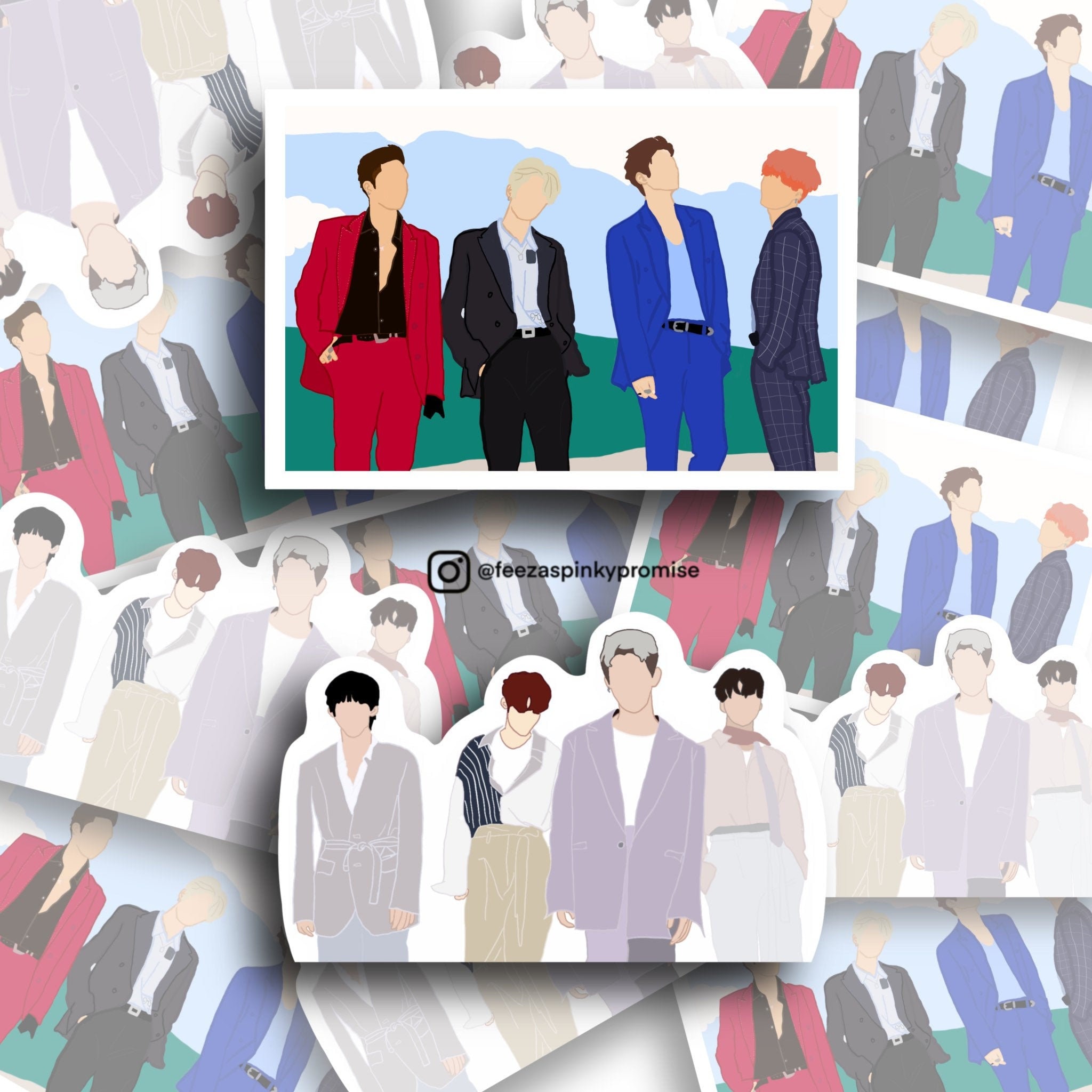 KPOP The Rose Stickers Black Rose Woosung Dojoon | Etsy