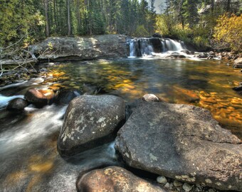 Lower Copeland Falls - Wild Basin Area - Rocky Mountain National Park - Colorado - Fine Art Landscape Print - water falls - mountain stream