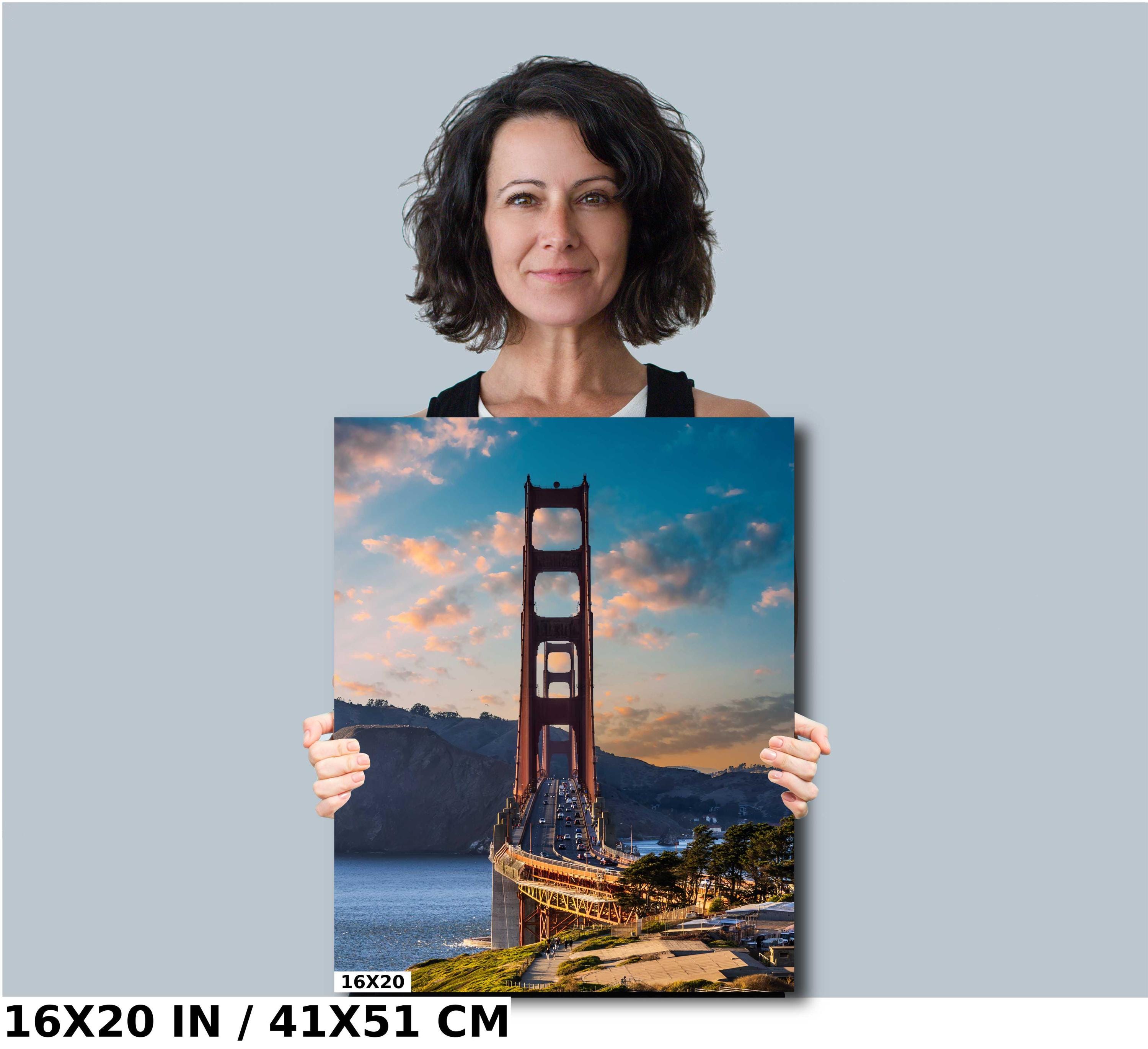 Golden Gate Bridge Print: San Francisco Evening Traffic, Portrait