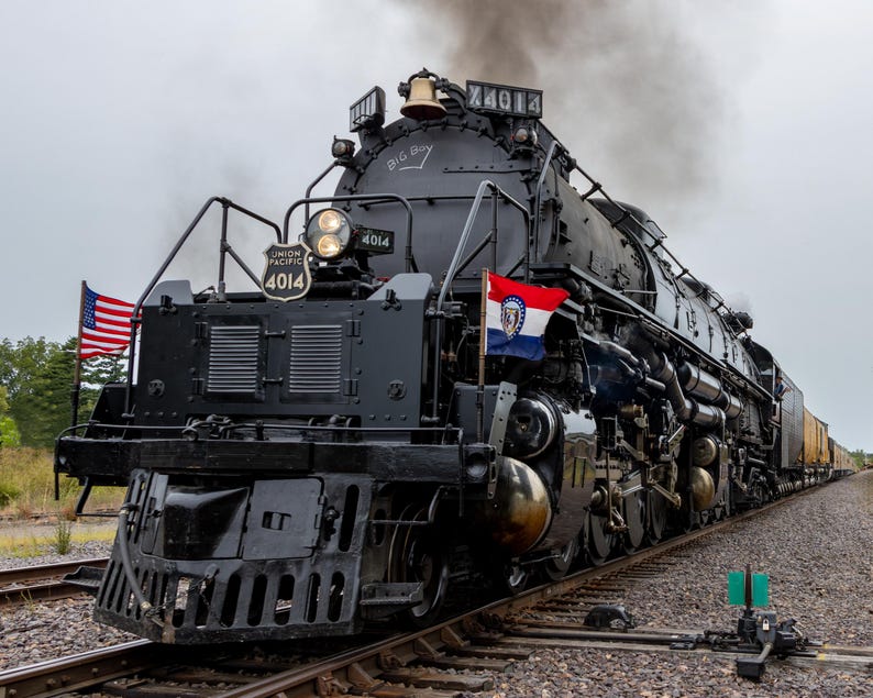 Vintage Steam Locomotive Print | Union Pacific Big Boy Train Wall Art ...