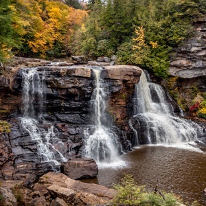 Blackwater Falls is located in the Allegheny Mountains of West Virginia - Fall - Landscape - Waterfall - autumn - photograph - panorama