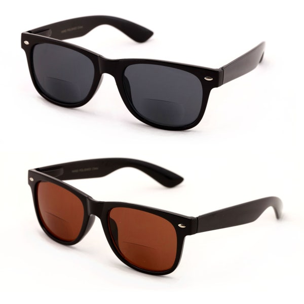 2 Pairs of Classic Reading Bifocal Sunglasses - UV Protection Outdoor Readers