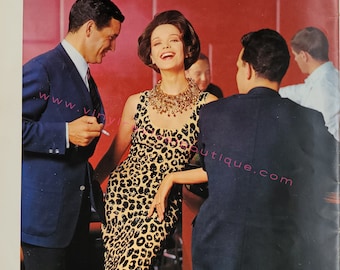 Vintage 1960s Glamorous Leopard Print Evening Dress Knitting Pattern