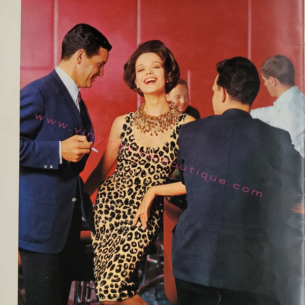 Vintage 1960s Glamorous Leopard Print Evening Dress Knitting Pattern