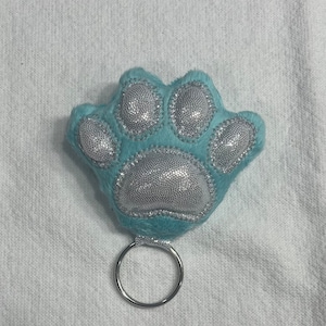 Turquoise Paw Plush Keychain