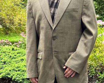 Ralph Lauren 42L Brown Wool Houndstooth Blazer
