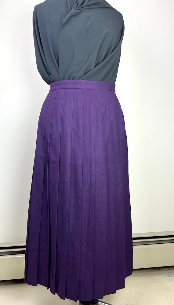 Talbots Pleated Wool Skirt in Deep Purple, Eggplan