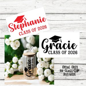 Custom Name Class of 2026 Vinyl Decal, Class of Decal, Custom Senior Decal