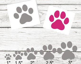 1" or larger Paw Print Vinyl Decal, Decal Sticker, Paw Print Decal