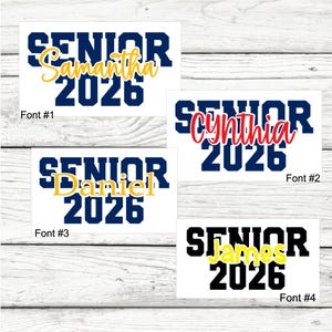 Custom Senior 2026 Vinyl Decal, Class of 2026 Decal, Graduation Decal, Decal for Graduate, 2026 Vinyl Decal, Custom Graduate Decal